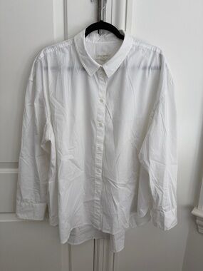 Treasure & Bond White Oversized Button-Down Shirt Size XXL